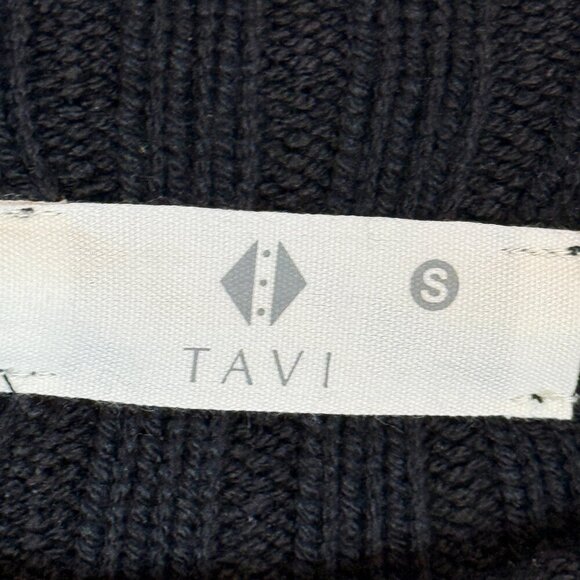 Black Tunic Sweater Mock Neck Ribbed Alpine Oversized Relaxed Small - Picture 6 of 10